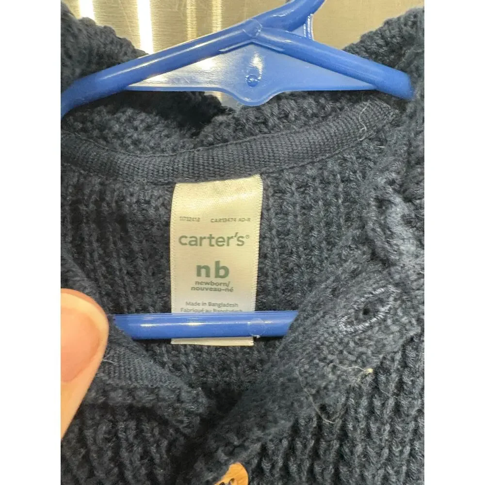 Blue Crocheted Jacket - Carter's - NB